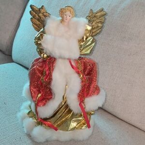 Gold and Red Angel Tree Topper